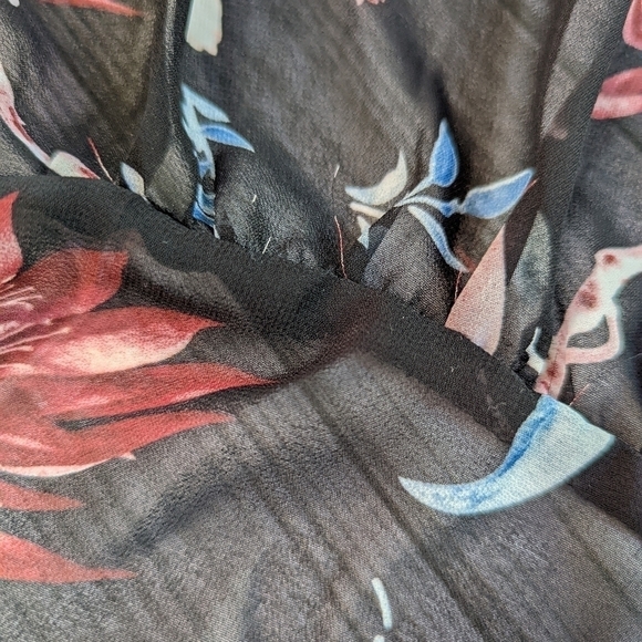 By Together Floral Semi Sheer Drop Waist Maxi Dress in Black Size L NWT - Picture 7 of 9